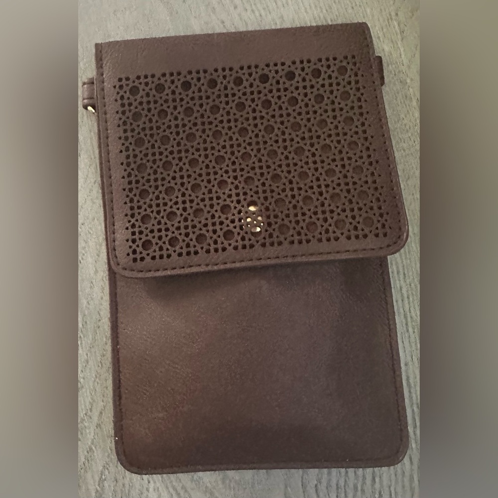 Brown Laser Cut Crossbody Bag